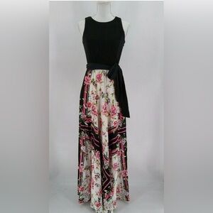 INC international concepts striped floral scarf print maxi dress Sz 6